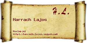 Harrach Lajos névjegykártya